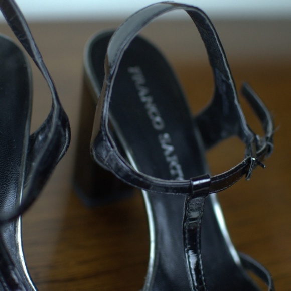 Franco Sarto Black Ebba T-Strap Heels - Picture 2 of 5
